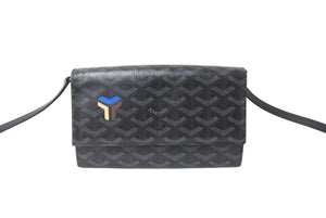 GOYARD ゴヤール 長財布 ヴァレンヌ ポーチウォレット 限定色 VAREN3 ジェットブラック シルバー金具 美品 中古 64936