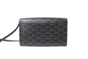 GOYARD ゴヤール 長財布 ヴァレンヌ ポーチウォレット 限定色 VAREN3 ジェットブラック シルバー金具 美品 中古 64936