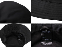 Load image into Gallery viewer, PRADA プラダ バケットハット 帽子 ロゴ RE-NYLON 2HC137 ナイロン ブラック サイズS 美品 中古 64943