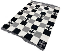 Load image into Gallery viewer, 新品未使用 ChromeHearts クロムハーツ チェッカードカシミアブランケット 2812-304-0011 カシミヤ ウール ブラック ブラック 64968