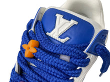 Load image into Gallery viewer, 極美品 LOUISVUITTON ルイヴィトン LVトレイナー マキシ ライン ローカットスニーカー VL 0263 ブルー ホワイト サイズ8 中古 64969