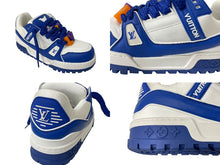 Load image into Gallery viewer, 極美品 LOUISVUITTON ルイヴィトン LVトレイナー マキシ ライン ローカットスニーカー VL 0263 ブルー ホワイト サイズ8 中古 64969