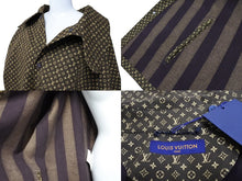 画像をギャラリービューアに読み込む, 新品同様 LOUISVUITTON NIGO ルイヴィトン ニゴ ケープ ジャケット 22S マイクロモノグラム コットン ブラウン サイズM 中古 64973