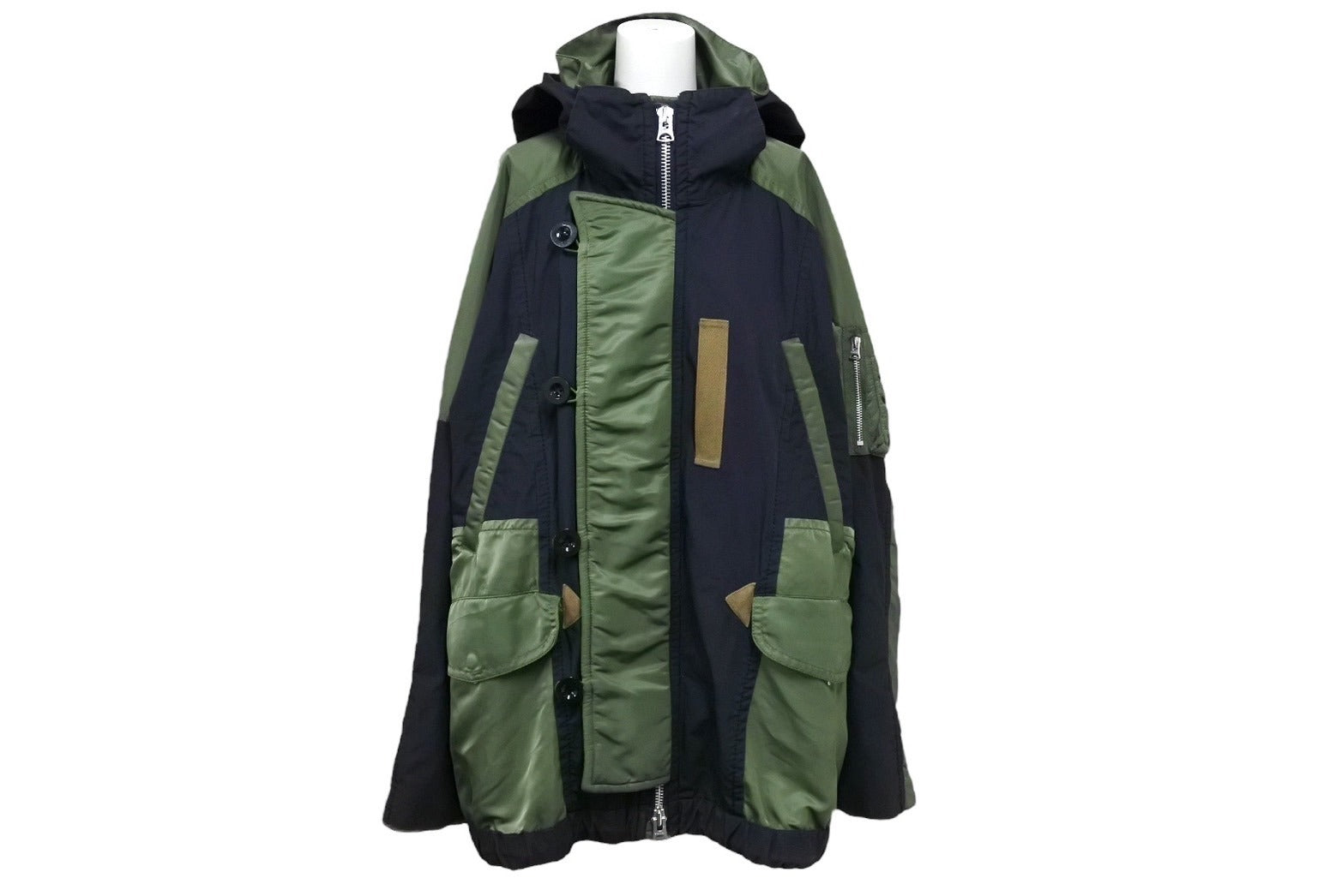 SACAI サカイ ダウンジャケット ミリタリージャケット ナイロン ファスナー ボタン ネイビー カーキ19-02068M サイズ1 美品 中古  64980 – Casanova Vintage