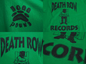 DEATHROW RECORDS デスロウ レコード ドッグパウンド 半袖Ｔシャツ トップス クールネック グリーン ブラック 美品 中古 64981