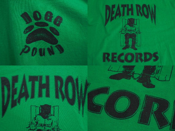 DEATHROW RECORDS Dogpound Short Sleeve T-shirt Tops Cool Neck Green Black Good Condition Used 64981