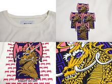 Load image into Gallery viewer, MAYO メイヨー ドラゴン刺繍 半袖Ｔシャツ カットソー トップス クールネック ホワイト パープル ピンク サイズXL 美品 中古 64994