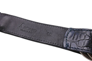 ANDERSON'S アンダーソンズ ベルト Wリング メッシュベルト ネイビー シルバー 金具 全長96cm 良品 中古 64997