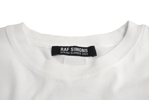 極美品 RAF SIMONS ラフシモンズ 半袖Ｔシャツ ラウンドネック ショートスリーブ RロゴTシャツ ホワイト ブラック コットン XL 中古 64999