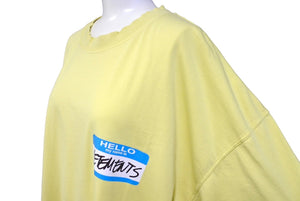 VETEMENTS ヴェトモン ダメージTシャツ 半袖Tシャツ UE63TR640Y HELLO my Name is VETEMENTS イエロー サイズM 美品 中古 65001