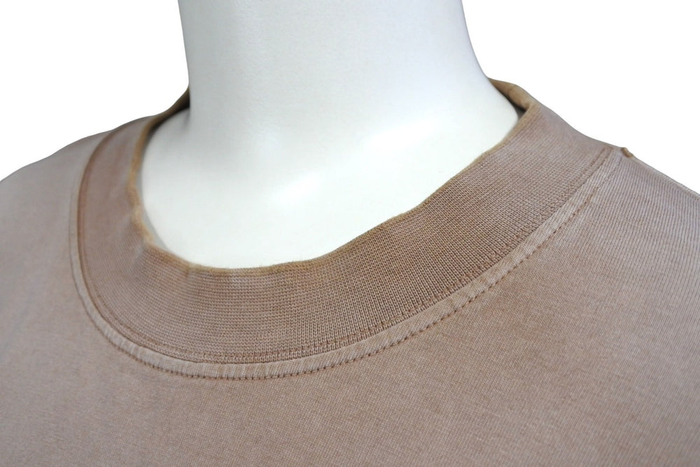 Very Good Condition VETEMENTS Short Sleeve T-shirt Distressed 23SS UE63TR690X Cool Neck Cut and Sewn Ash Brown Size M Used 65002