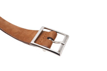 Load image into Gallery viewer, SIMONNTO GODARD シモノ ゴダール ベルト ヌバックベルト ブラウン シルバー金具 全長98cm 美品 中古 65008