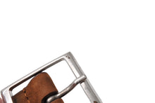 Load image into Gallery viewer, SIMONNTO GODARD シモノ ゴダール ベルト ヌバックベルト ブラウン シルバー金具 全長98cm 美品 中古 65008