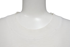 VETEMENTS ヴェトモン ダメージTシャツ オートチュール 半袖Tシャツ UE63TR740W クールネック ホワイト ピンク サイズM 良品 中古 65018
