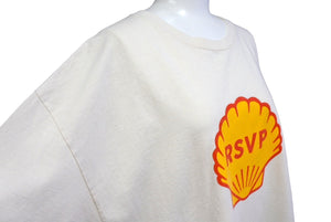 RSVP GALLERY アールエスブイピーギャラリー SHELL シェル 半袖Tシャツ クールネック ベージュ イエロー サイズXL 美品 中古 65021