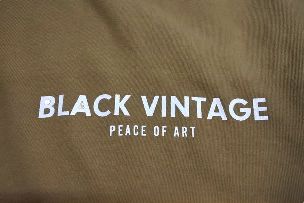 BLACK VINTAGE ブラック ヴィンテージ 半袖Tシャツ トップス カットソー クールネック ブラウン ホワイト サイズXXL 美品 中古 65023