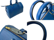 画像をギャラリービューアに読み込む, LouisVuitton ルイヴィトン スピーディ25 ボストンバッグ M43015 VI0994 エピレザー ブルー ゴールド金具 美品 中古 65035