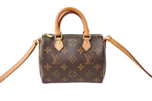 画像をギャラリービューアに読み込む, LOUIS VUITTON ルイヴィトン ナノスピーディ ハンドバッグ 2WAY M61252 モノグラムキャンバス ヌメ革 美品 中古 65041