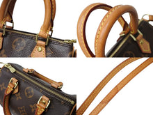 画像をギャラリービューアに読み込む, LOUIS VUITTON ルイヴィトン ナノスピーディ ハンドバッグ 2WAY M61252 モノグラムキャンバス ヌメ革 美品 中古 65041