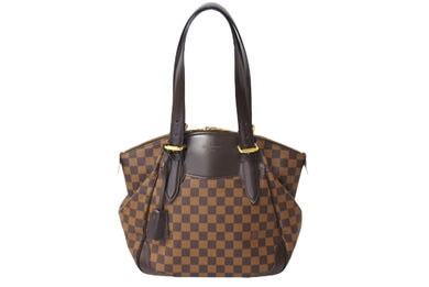 LOUIS VUITTON ルイヴィトン ヴェローナGM トートバッグ N41119 ダミエ エベヌ PVC レザー ゴールド金具 美品 中古 65048