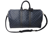 画像をギャラリービューアに読み込む, LOUIS VUITTON ルイヴィトン キーポル ア ド ボストンバッグ N23361 ダミエ コバルト 旅行カバン 3WAY 美品 中古 65049