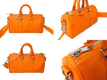 画像をギャラリービューアに読み込む, LOUIS VUITTON ルイヴィトン LVアエログラム キーポルXS ハンドバッグ M81004 オレンジ シルバー金具 良品 中古 65055