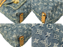 画像をギャラリービューアに読み込む, LOUIS VUITTON ルイ ヴィトン モノグラムデニム バギーPM ショルダーバッグ M95049 ブルー ブラウン 美品 中古 65056