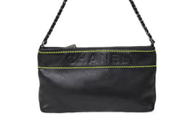 Load image into Gallery viewer, CHANEL シャネル チェーンハンドバッグ アクセサリーポーチ ロゴ 9番台 ラムスキン ブラック グリーン 美品 中古 65064