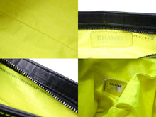 Load image into Gallery viewer, CHANEL シャネル チェーンハンドバッグ アクセサリーポーチ ロゴ 9番台 ラムスキン ブラック グリーン 美品 中古 65064