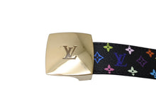 画像をギャラリービューアに読み込む, LouisVuitton ルイヴィトン サンチュールLVカット ベルト M6890 モノグラム ブラック マルチカラー サイズ75/30 美品 中古 65066