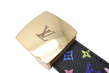 画像をギャラリービューアに読み込む, LouisVuitton ルイヴィトン サンチュールLVカット ベルト M6890 モノグラム ブラック マルチカラー サイズ75/30 美品 中古 65066