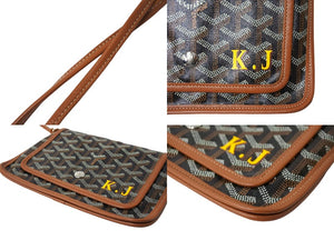 GOYARD ゴヤール プリュメ ポーチウォレット ショルダーバッグ PLUMETPMLTY01CL03P ブラック ブラウン シルバー金具 良品 中古 65075