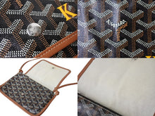 Load image into Gallery viewer, GOYARD ゴヤール プリュメ ポーチウォレット ショルダーバッグ PLUMETPMLTY01CL03P ブラック ブラウン シルバー金具 良品 中古 65075