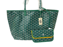Load image into Gallery viewer, 新品未使用 GOYARD ゴヤール サンルイPM トートバッグ STLOUIPMLTY09CL09P PVCコーティングキャンバス グリーン 中古 65081