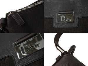 Christian Dior クリスチャンディオール ショルダーバッグ トロッター ブラウン キャンバス レザー シルバー金具 美品 中古 65085