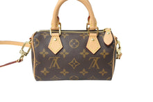 Load image into Gallery viewer, 極美品 LouisVuitton ルイヴィトン ナノスピーディ 2WAYショルダーバッグ M81085 モノグラムキャンバス ブラウン 中古 65090