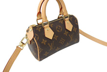 Load image into Gallery viewer, 極美品 LouisVuitton ルイヴィトン ナノスピーディ 2WAYショルダーバッグ M81085 モノグラムキャンバス ブラウン 中古 65090