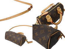 Load image into Gallery viewer, 極美品 LouisVuitton ルイヴィトン ナノスピーディ 2WAYショルダーバッグ M81085 モノグラムキャンバス ブラウン 中古 65090