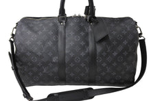 画像をギャラリービューアに読み込む, 極美品 LouisVuitton ルイヴィトン キーポルバンドリエール45 M40569 MB2129 モノグラムエクリプスキャンバス レザー 中古 65095