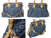 Load image into Gallery viewer, LOUIS VUITTON ルイヴィトン ネオカヴィMM ハンドバッグ M95349 2WAY モノグラム デニム ゴールド金具 美品 中古 65096