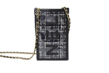 Load image into Gallery viewer, 極美品 CHANEL シャネル ロゴビニール ミニチェーンショルダーバッグ 20番台 ビニール レザー ブラック マルチカラー 中古 65102