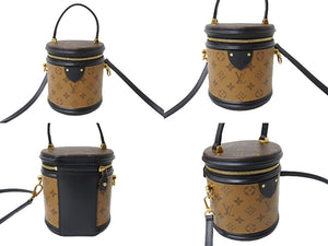 極美品 LOUIS VUITTON ルイ ヴィトン カンヌ ショルダーバッグ M43986 モノグラムリバース ブラウン ブラック 中古 65107