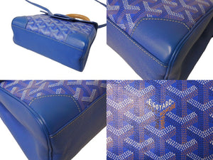 GOYARD ゴヤール サイゴン ミニ ソフトバッグ 2WAY ハンドバッグ SAIGONMINTY10CL10P ブルー シルバー金具 美品 中古 65109