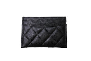 極美品 CHANEL シャネル クラシック カードケース ココマーク キャビアスキン グレインドカーフスキン AP0213 ブラック 中古 65113