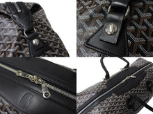 Load image into Gallery viewer, GOYARD ゴヤール ボーイング65 ボストンバッグ ヘリンボーン ゴヤールデインキャンバス ブラック シルバー金具 美品 中古 65129