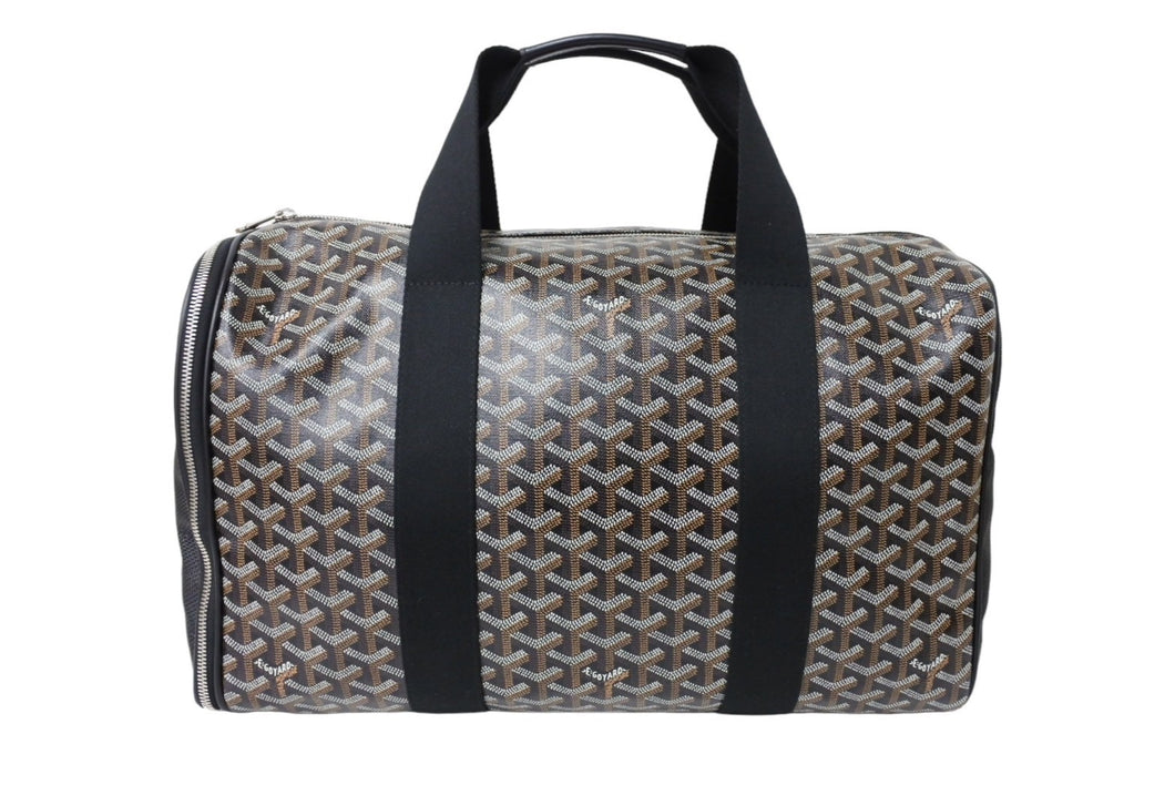 極美品 GOYARD ゴヤール ヴォルティジュールMM ペット用キャリーバッグ ハンドバッグ ブラック シルバー金具 中古 65130