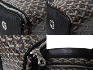 極美品 GOYARD ゴヤール ヴォルティジュールMM ペット用キャリーバッグ ハンドバッグ ブラック シルバー金具 中古 65130