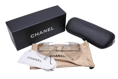 極美品 CHANEL シャネル ココマーク メガネ サングラス 4017 イタリア製 メタル シルバー サイズ62◻︎17 中古 65138