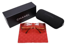 Load image into Gallery viewer, 極美品 CHANEL シャネル サングラス メガネ ココマーク 4017 イタリア製 メタル オレンジ ゴールド金具 62◻︎17 中古 65139
