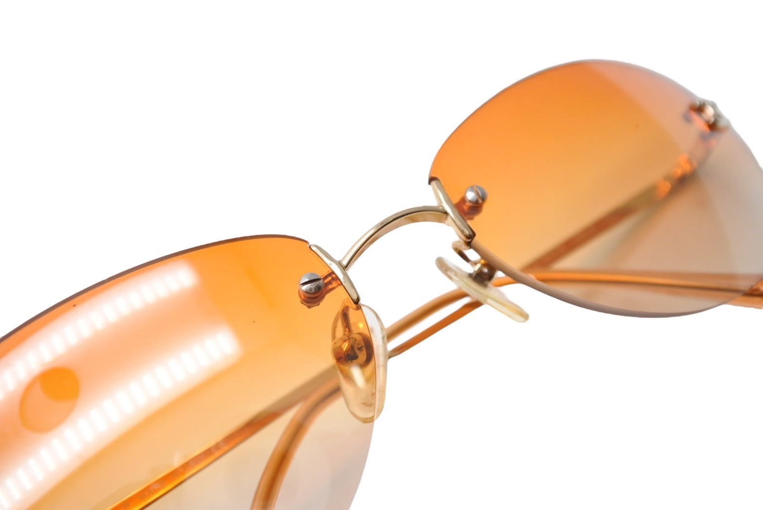 シャネル サングラス オレンジ 美品 CHANEL シャネル サングラス メガネ ココマーク 4013 イタリア製